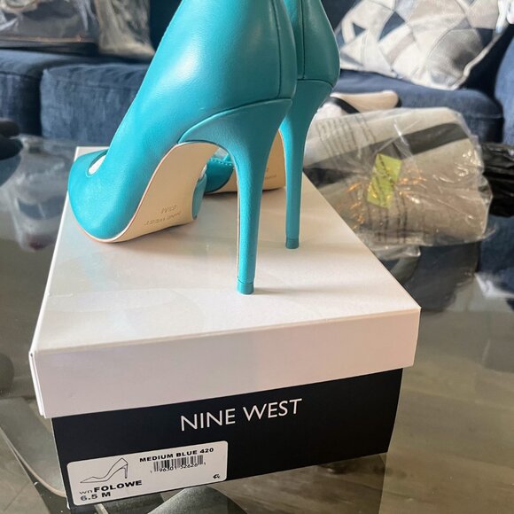 Folowe Nine West d'Orsay Pumps Teal (Medium Blue) - Picture 3 of 6